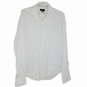 ZARA Slim Fit White Dress Shirt Men's Size L (EUR/USA L, MEX 42) Long Sleeve